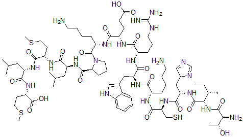 CAS#: 182917-44-8， L-Threonyl-L-Isoleucyl-L-Histidyl-L-Cysteinyl-L-Lysyl-L-Tryptophyl-L-Arginyl-L-alpha-Glutamyl-L-Lysyl-L-Prolyl-L-Leucyl-L-Methionyl-L-Leucyl-L-Methionine