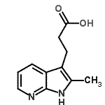 结构式 CAS# 18502-18-6, 3-(2-甲基-1H-吡咯并[2,3-b]吡啶-3-基)丙酸