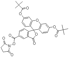CAS#: 186032-65-5， 3',6'-Bis(2,2-Dimethyl-1-Oxopropoxy)-3-Oxo-Spiro[Isobenzofuran-1(3H),9'-[9H]Xanthene]-5-carboxylic Acid 2,5-Dioxo-1-Pyrrolidinylester