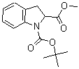 structure of CAS# 186704-03-0, 2,3-Dihydro-1H-Indole-1,2-Dicarboxylic Acid 1-(1,1-Dimethylethyl) 2-Methyl Ester;1H-Indole-1,2-Dicarboxylic Acid, 2,3-Dihydro-, 1-(1,1-Dimethylethyl) 2-Methyl Ester;Methyl Indoline-2-Carboxylate, N-BOC Protected 97%;1-(TERT-BUTYL) 2-METHYL 1,2-INDOLINEDICARBOXYLATE