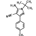结构式 CAS# 186896-24-2, 5-氨基-3-(4-甲基苯基)-1-(2-甲基-2-丙基)-1H-吡唑-4-甲腈