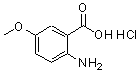 structure of CAS# 1882-70-8, 2-Amino-5-methoxybenzoic acid hydrochloride (1:1);2-Amino-5-methoxy-benzoic acid hydrochloride;5-Methoxyanthranilic acid HCl;5-Methoxyanthranilic acid hydrochloride