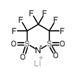 结构式 CAS# 189217-62-7, 锂4,4,5,5,6,6-六氟-1,3,2-二噻嗪烷-2-I去1,1,3,3-四氧化物