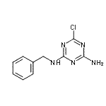 structure of CAS# 189250-15-5, N-Benzyl-6-Chloro-1,3,5-Triazine-2,4-Diamine;1,3,5-triazine-2,4-diamine, 6-chloro-n2-(phenylmethyl)-;MFCD00447778;N<sup>2</sup>-Benzyl-6-chloro-1,3,5-triazine-2,4-diamine
