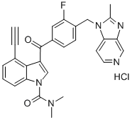 CAS#: 189689-94-9， 4-Ethynyl-3-[3-Fluoro-4-[(2-Methylimidazo[4,5-c]Pyridin-1-Yl)Methyl]Benzoyl]-N,N-Dimethylindole-1-Carboxamide Hydrochloride