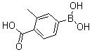 structure of CAS# 191089-06-2, 4-Borono-2-Methyl-Benzoic Acid;(3-METHYL-4-CARBOXYPHENYL)BORONIC ACID;4-Carboxy-3-Methylphenylboronic Acid;4-Borono-2-Methylbenzoic Acid