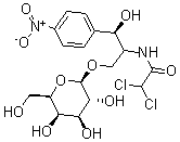 structure of CAS# 191476-32-1, 2,2-Dichloro-N-[(1R,2R)-1-[(beta-D-Galactopyranosyloxy)Methyl]-2-Hydroxy-2-(4-Nitrophenyl)Ethyl]-Acetamide;D-(-)-Threo-2-Dichloroacetamido-3-Β-D-Galactopyranosyl-1-(P-Nitrophenyl)-1,3-Propaneodiol);CHLORAMPHENICOL 1-O-BETA-D-GALACTOPYRANOSIDE;CHLORAMPHENICOL BETA-D-GALACTOPYRANOSIDE