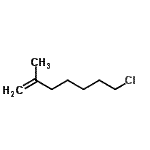 structure of CAS# 191488-26-3, 7-Chloro-2-Methyl-1-Heptene;7-Chloro-2-methyl-1-heptene;7-Chloro-2-methylhept-1-ene 97%;MFCD00671835