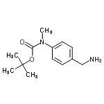 structure of CAS# 191871-91-7, 2-Methyl-2-Propanyl [4-(Aminomethyl)Phenyl]Methylcarbamate;MFCD09953964;N-[4-(aminomethyl)phenyl](tert-butoxy)-N-methylcarboxamide;tert-butyl (4-(aminomethyl)phenyl)(methyl)carbamate