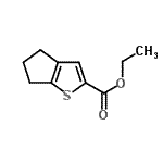 结构式 CAS# 19282-44-1, 乙基5,6-二氢-4H-环戊二烯并[b]噻吩-2-羧酸酯