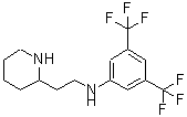 structure of CAS# 195371-86-9, N-[2-(2-Piperidinyl)Ethyl]-3,5-Bis(Trifluoromethyl)Aniline;[3,5-bis(trifluoromethyl)phenyl](2-(2-piperidyl)ethyl)amine;2-(2-{[3,<wbr>5-Bis(tri<wbr>fluoromet<wbr>hyl)pheny<wbr>l]amino}e<wbr>thyl)pipe<wbr>ridine, 2<wbr>-{2-[3,5-<wbr>Bis(trifl<wbr>uoromethy<wbr>l)anilino<wbr>]ethyl}pi<wbr>peridine;2-PIPERIDINEETHANAMINE,N-[3,5-BIS(TRIFLUOROMETHYL)PHENYL]-