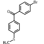 structure of CAS# 197439-28-4, (4-Bromophenyl)[4-(Methylsulfanyl)Phenyl]Methanone;4-Bromo-4'-(methylthio)benzophenone;4-Bromo-4'-(thiomethyl)benzophenone;ZINC04241711