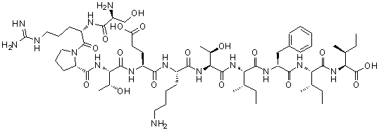 结构式 CAS# 198284-64-9, L-丝氨酰-L-精氨酰-L-脯氨酰-L-苏氨酰-L-alpha-谷氨酰-L-赖氨酰-L-苏氨酰-L-异亮氨酰-L-苯丙氨酰-L-异亮氨酰-L-异亮氨酸