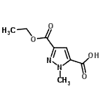结构式 CAS# 199480-36-9, 3-(乙氧羰基)-1-甲基-1H-吡唑-5-羧酸
