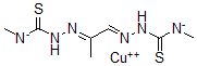 CAS 登录号：19976-14-8， 铜丙酮醛二(N(4)-甲基缩氨基硫脲)络合物