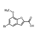 structure of CAS# 20037-37-0, 5-Bromo-7-Methoxy-1-Benzofuran-2-Carboxylic Acid;5-bromo-7-methoxy-1-benzofuran-2-carboxylic acid;5-bromo-7-methoxybenzo[b]furan-2-carboxylic acid;5-bromo-7-methoxybenzofuran-2-carboxylic acid