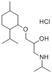 structure of CAS# 20041-47-8, 1-(Isopropylamino)-3-(P-Menth-3-Yloxy)-2-Propanol Hydrochloride;1-(Isopropylamino)-3-(2-Isopropyl-5-Methyl-Cyclohexoxy)Propan-2-Ol Hydrochloride;1-(Isopropylamino)-3-(2-Isopropyl-5-Methylcyclohexoxy)Propan-2-Ol Hydrochloride;1-(5-Methyl-2-Propan-2-Yl-Cyclohexyl)Oxy-3-(Propan-2-Ylamino)Propan-2-Ol Hydrochloride