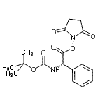 structure of CAS# 201152-47-8, 2-Methyl-2-Propanyl {(1S)-2-[(2,5-Dioxo-1-Pyrrolidinyl)Oxy]-2-Oxo-1-Phenylethyl}Carbamate;Boc-Phg-Osu