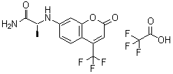 structure of CAS# 201847-57-6, N-[2-Oxo-4-(Trifluoromethyl)-2H-Chromen-7-Yl]-L-Alaninamide Trifluoroacetate (1:1);A-4498;L-Alanine<wbr> 7-amido-<wbr>4-(triflu<wbr>oromethyl<wbr>)coumarin<wbr>, trifluo<wbr>roacetate<wbr> salt