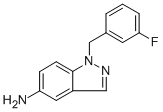 structure of CAS# 202197-31-7, 5-Amino-1-(3-Fluorobenzyl)Indazole;1-(3-Fluorobenzyl)-1H-Indazol-5-Amine;5-Amino-1-(3-Fluorobenzyl)Indazole