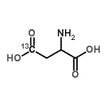 structure of CAS# 202326-56-5, (4-<Sup>13</Sup>C)Aspartic Acid;DL-Aspartic acid-3-13C;DL-Aspartic acid-4-13C;dl-asparticacid