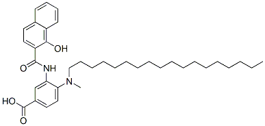 CAS#: 20285-77-2， 3-[[(1-Hydroxy-2-Naphthyl)Carbonyl]Amino]-4-(Methyloctadecylamino)Benzoic Acid