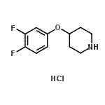 structure of CAS# 204013-09-2, 4-(3,4-Difluorophenoxy)Piperidine Hydrochloride (1:1);1,2-difluoro-4-(4-piperidyloxy)benzene, chloride;4-(3,4-difluorophenoxy)piperidine hydrochloride;4-(3,4-DIFLUORO-PHENOXY)-PIPERIDINE HYDROCHLORIDE