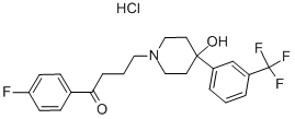 结构式 CAS# 2062-77-3, 1-(4-氟苯基)-4-[4-羟基-4-[3-(三氟甲基)苯基]哌啶-1-鎓-1-基]丁烷-1-酮氯化物
