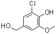 结构式 CAS# 20624-92-4, 2-氯-4-(羟基甲基)-6-甲氧基苯酚