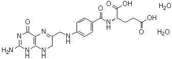 CAS#: 207226-40-2， N-(4-{[(2-Amino-4-Oxo-1,4,7,8-Tetrahydro-6-Pteridinyl)Methyl]Amino}Benzoyl)Glutamic Acid Dihydrate