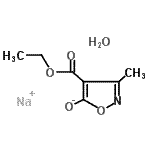 结构式 CAS# 207291-72-3, 钠4-(乙氧羰基)-3-甲基-1,2-恶唑-5-醇水合物(1:1:1)
