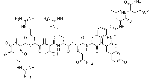 CAS#: 208041-90-1， D-Arginyl-L-Seryl-L-Arginyl-L-Threonyl-D-Arginyl-D-Glutaminyl-D-Phenylalanyl-D-Tyrosylglycyl-L-Leucyl-L-Methioninamide