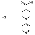 structure of CAS# 210962-09-7, 1-(4-Pyridinyl)-4-Piperidinecarboxylic Acid Hydrochloride (1:1);1- -4-PIPERIDINECARBOXYLIC;1-(4-Pyridinyl)-4-piperidinecaboxylic acid monohydrochloride;1-(4-PYRIDINYL)-4-PIPERIDINECARBOXYLIC