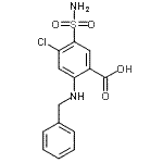 结构式 CAS# 2114-68-3, 2-(苄基氨基)-4-氯-5-氨基磺酰基苯甲酸
