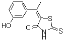 结构式 CAS# 21147-57-9, 5-(M-羟基-alpha-甲基苄亚基)-2-硫酮噻唑烷-4-酮