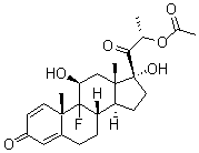 CAS#: 2119-75-7， (11beta,17alpha)-17-[(2S)-2-(Acetyloxy)-1-Oxopropyl]-9-Fluoro-11,17-Dihydroxy-Androsta-1,4-Dien-3-One