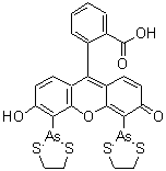 structure of CAS# 212118-77-9, 2-[4,5-Di(1,3,2-Dithiarsolan-2-Yl)-6-Hydroxy-3-Oxo-3H-Xanthen-9-Yl]Benzoic Acid;2-(4,5-Di<wbr>(1,3,2-di<wbr>thiarsola<wbr>n-2-yl)-6<wbr>-hydroxy-<wbr>3-oxo-3H-<wbr>xanthen-9<wbr>-yl)benzo<wbr>ic acid;2-(4,5-di<wbr>-1,3,2-di<wbr>thiarsola<wbr>n-2-yl-6-<wbr>hydroxy-3<wbr>-oxo-3H-x<wbr>anthen-9-<wbr>yl)benzoi<wbr>c acid;4',5'-Bis<wbr>(1,3,2-di<wbr>thiarsola<wbr>n-2-yl)-3<wbr>',6'-dihy<wbr>droxy-spi<wbr>ro[isoben<wbr>zofuran-1<wbr>(3H),9'-[<wbr>9H]xanthe<wbr>n]-3-one