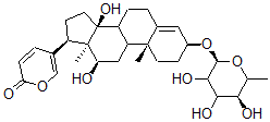 CAS#: 21256-71-3， 5-[(3S,10R,12R,13S,14S,17R)-12,14-Dihydroxy-10,13-Dimethyl-3-[(2S,5S)-3,4,5-Trihydroxy-6-Methyloxan-2-Yl]Oxy-1,2,3,6,7,8,9,11,12,15,16,17-Dodecahydrocyclopenta[a]Phenanthren-17-Yl]Pyran-2-One
