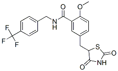 CAS#: 213252-19-8， 5-[(2,4-Dioxo-1,3-Thiazolidin-5-Yl)Methyl]-2-Methoxy-N-[4-(Trifluoromethyl)Benzyl]Benzamide