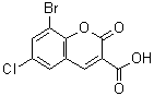 structure of CAS# 213749-64-5, 8-Bromo-6-Chloro-2-Oxo-2H-Chromene-3-Carboxylic Acid;2H-1-BENZOPYRAN-3-CARBOXYLICACID, 8-BROMO-6-CHLORO-2-OXO-;8-BROMO-6-CHLORO-2-OXO-2H-CHROMENE-3-CARBOXYLICACID;8-bromo-6-chloro-2-oxochromene-3-carboxylic acid