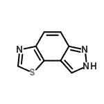 structure of CAS# 21444-01-9, 7H-[1,3]Thiazolo[5,4-e]Indazole;6H-Pyrazolo[3,4-g]benzothiazole;6H-thiazolo[5,4-e]indazole