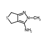 structure of CAS# 214542-56-0, 2-Methyl-2,6-Dihydro-4H-Thieno[3,4-c]Pyrazol-3-Amine;2-methyl-2,6-dihydro-4H-thieno[3,4-c]pyrazol-3-amine;2-methyl-4,6-dihydro-2H-thieno[3,4-c]pyrazol-3-amine;4H-thieno[3,4-c]pyrazol-3-amine, 2,6-dihydro-2-methyl-