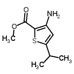 structure of CAS# 216574-44-6, Methyl 3-Amino-5-Isopropyl-2-Thiophenecarboxylate;methyl 3-amino-5-isopropylthiophene-2-carboxylate