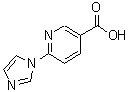 structure of CAS# 216955-75-8, 6-(1H-Imidazol-1-Yl)Nicotinic Acid;1-(5-Carboxypyridin-2-yl)-1H-imidazole;6-(1H-imidazol-1-yl)nicotinic acid;6-(1H-IMIDAZOL-1-YL)NICOTINICACID