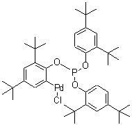 CAS#: 217189-40-7， [2-Bis(2,4-Ditert-Butylphenoxy)Phosphanyloxy-3,5-Ditert-Butyl-Phenyl]-Chloro-Palladium