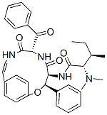CAS 登录号：21761-48-8， (2S,3R)-N-[(3R,4S,7S)-7-苯甲酰基-5,8-二氧代-3-苯基-2-氧杂-6,9-二氮杂双环[10.2.2]十六碳-10,12,14(1),15-四烯-4-基]-2-(二甲基氨基)-3-甲基戊酰胺