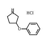 structure of CAS# 21767-15-7, 3-Phenoxypyrrolidine Hydrochloride (1:1);3-Phenoxypyrrolidine hydrochloride;pyrrolidine, 3-phenoxy-, hydrochloride;MFCD09879231