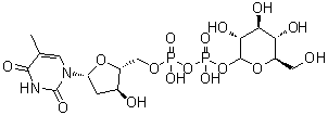 CAS#: 2196-62-5， [(2R,3S,5R)-3-Hydroxy-5-(5-Methyl-2,4-Dioxo-3,4-Dihydro-1(2H)-Pyrimidinyl)Tetrahydro-2-Furanyl]Methyl (3R,4S,5S,6R)-3,4,5-Trihydroxy-6-(Hydroxymethyl)Tetrahydro-2H-Pyran-2-Yl Dihydrogen Diphosphate