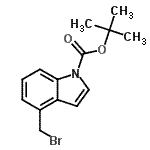 结构式 CAS# 220499-13-8, 2-甲基-2-丙基4-(溴甲基)-1H-吲哚-1-羧酸酯