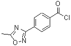 structure of CAS# 222541-76-6, 4-(5-Methyl-1,2,4-Oxadiazol-3-Yl)Benzoyl Chloride;3-[4-(Chl<wbr>orocarbon<wbr>yl)phenyl<wbr>]-5-methy<wbr>l-1,2,4-o<wbr>xadiazole<wbr>, 3-[4-(C<wbr>hloroform<wbr>yl)phenyl<wbr>]-5-methy<wbr>l-1,2,4-o<wbr>xadiazole;4-(5-Methyl-1,2,4-oxadiazol-3-yl)benzoyl chloride 97%;4-(5-METHYL-1,2,4-OXADIAZOL-3-YL)BENZOYLCHLORIDE